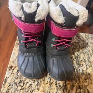 Cat & Jack Pink and Gray Kids Snow Boots